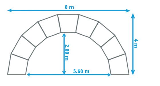 arche demi ronde 8x4 dimensions Print enseigne signaletique